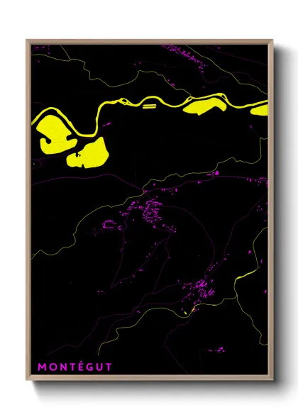 Une affiche de carte sur Montégut