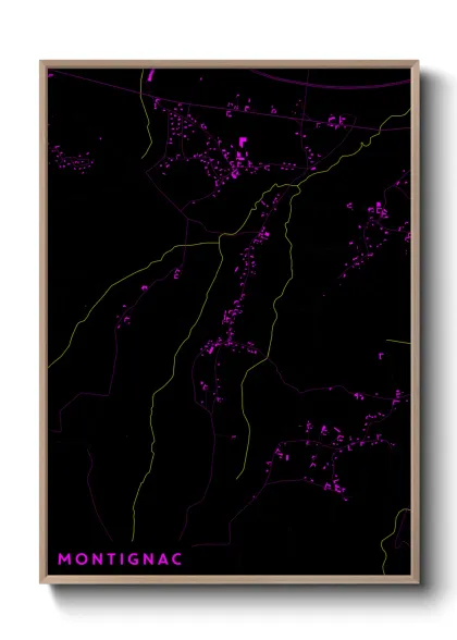 Une affiche de carte sur Montignac