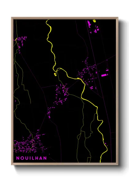 Une affiche de carte sur Nouilhan