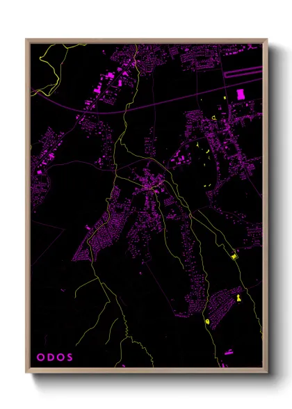 Une affiche de carte sur Odos