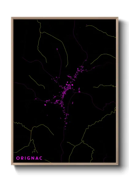 Une affiche de carte sur Orignac