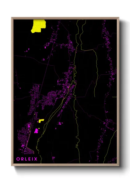 Une affiche de carte sur Orleix