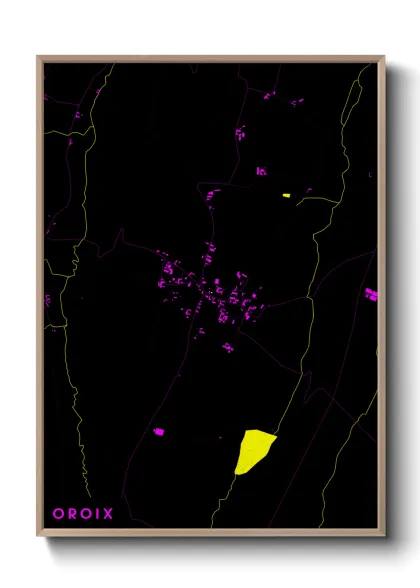 Une affiche de carte sur Oroix