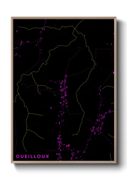 Une affiche de carte sur Oueilloux