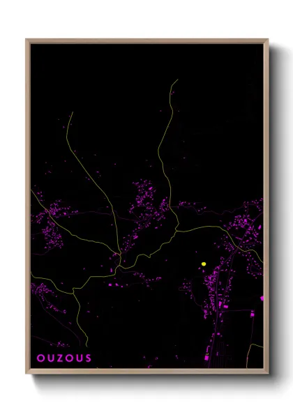 Une affiche de carte sur Ouzous