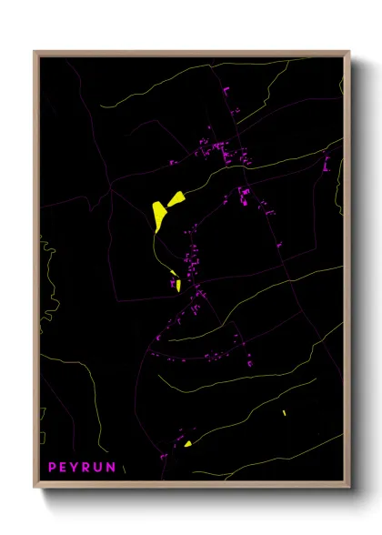 Une affiche de carte sur Peyrun