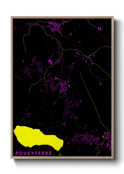 Une affiche de carte sur Poueyferré