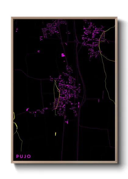 Une affiche de carte sur Pujo