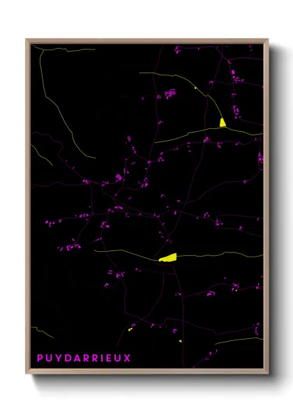 Une affiche de carte sur Puydarrieux