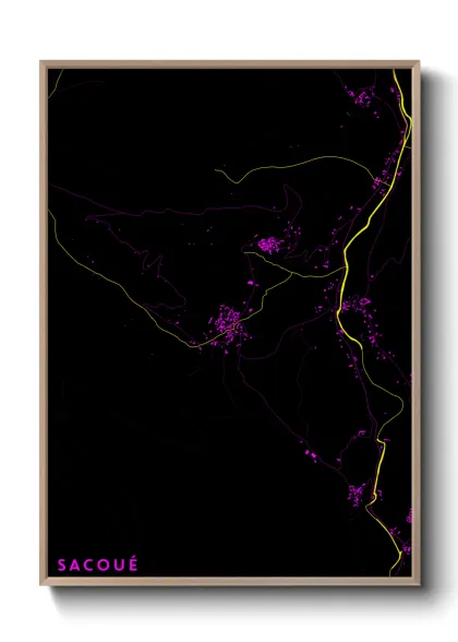 Une affiche de carte sur Sacoué