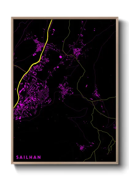 Une affiche de carte sur Sailhan
