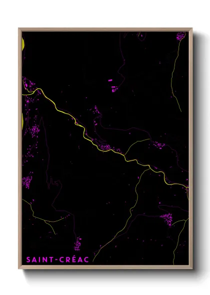 Une affiche de carte sur Saint-Créac