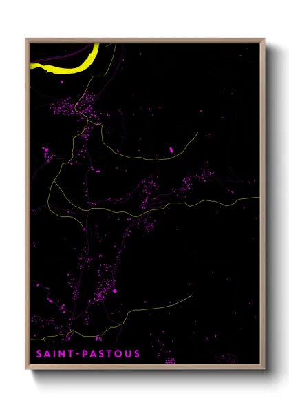 Une affiche de carte sur Saint-Pastous