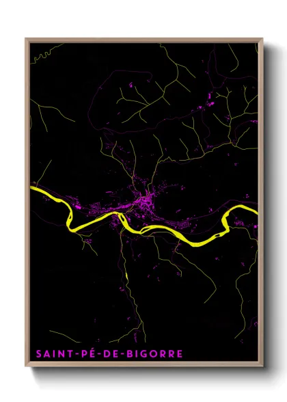 Une affiche de carte sur Saint-Pé-de-Bigorre