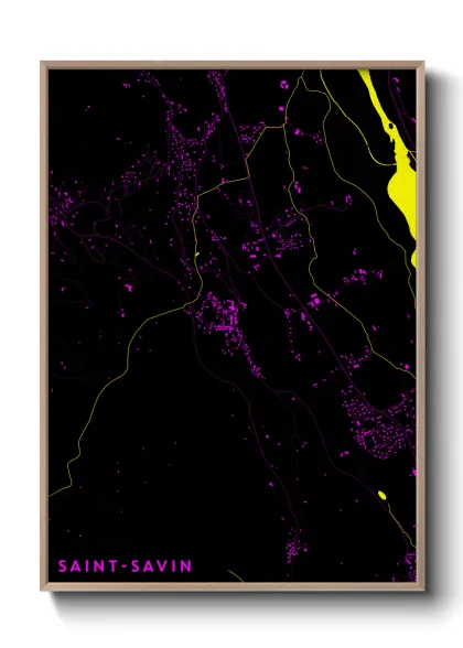 Une affiche de carte sur Saint-Savin