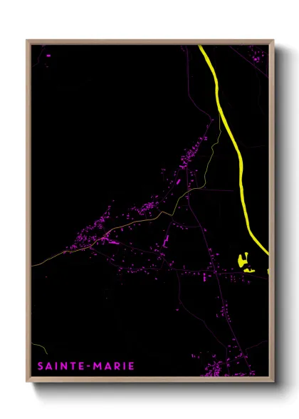 Une affiche de carte sur Sainte-Marie