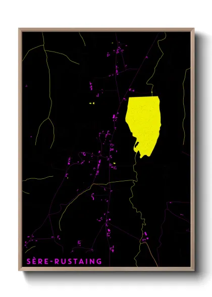 Une affiche de carte sur Sère-Rustaing