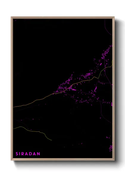 Une affiche de carte sur Siradan