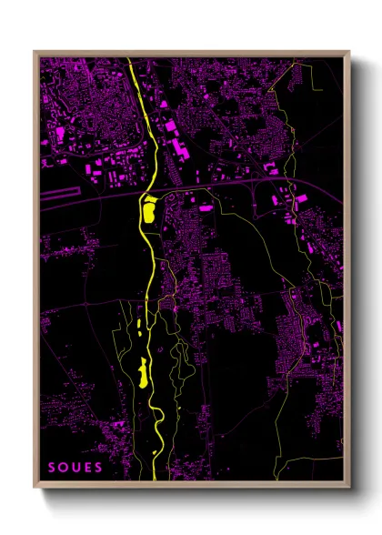 Une affiche de carte sur Soues