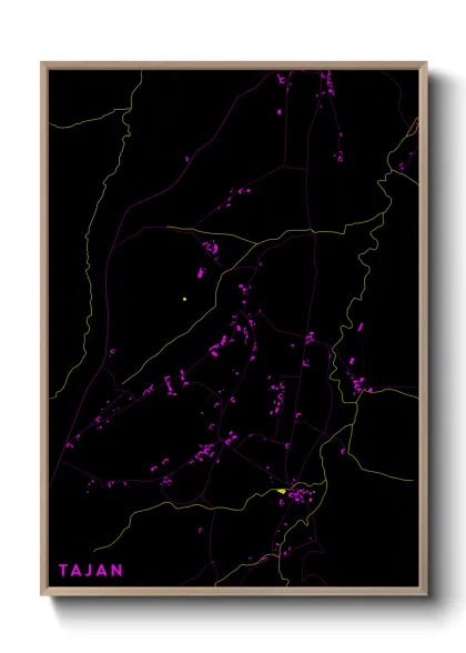 Une affiche de carte sur Tajan