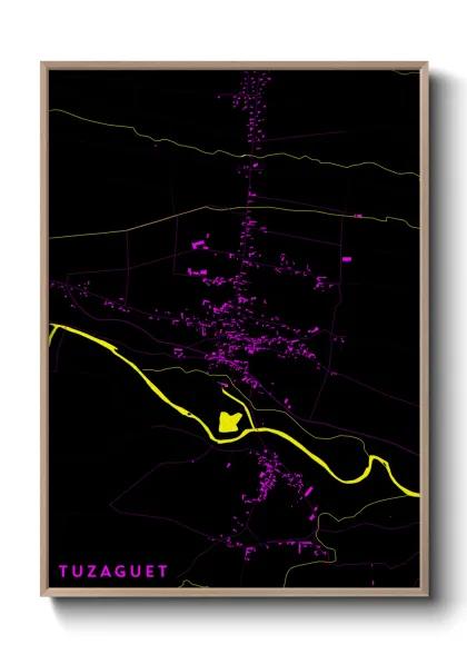 Une affiche de carte sur Tuzaguet