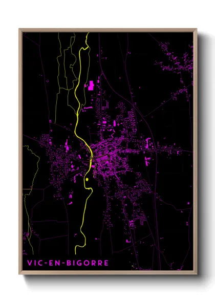 Une affiche de carte sur Vic-en-Bigorre