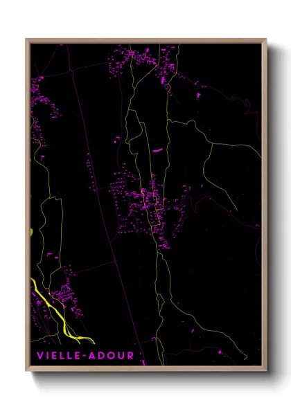 Une affiche de carte sur Vielle-Adour