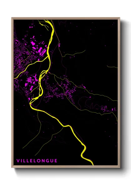 Une affiche de carte sur Villelongue