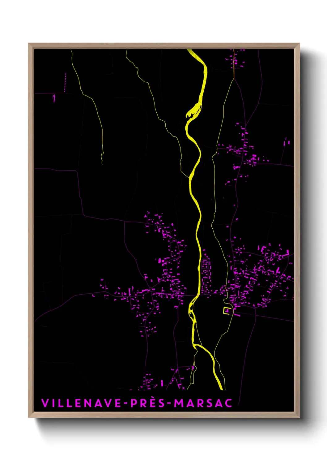 Un poster carte Villenave-près-Marsac