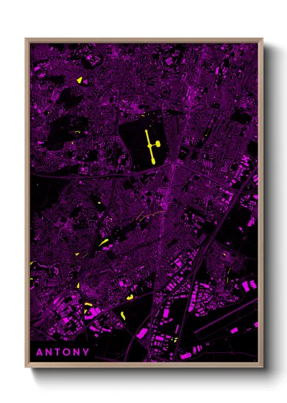 Une affiche de carte sur Antony