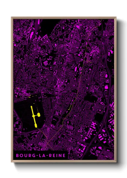 Une affiche de carte sur Bourg-la-Reine