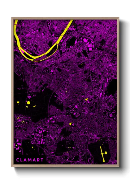 Une affiche de carte sur Clamart