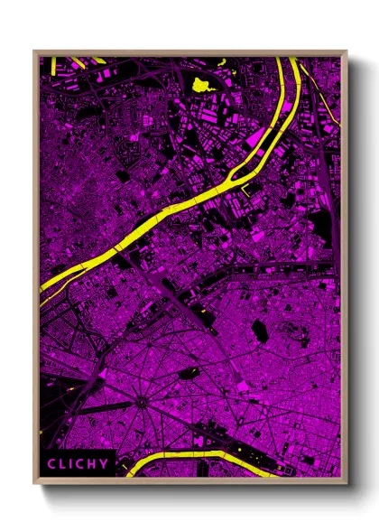 Une affiche de carte sur Clichy