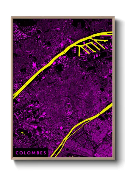 Une affiche de carte sur Colombes