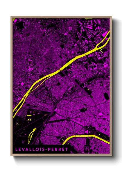 Une affiche de carte sur Levallois-Perret