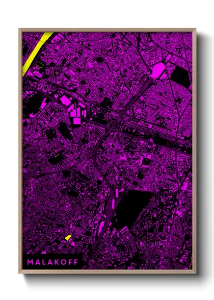 Une affiche de carte sur Malakoff
