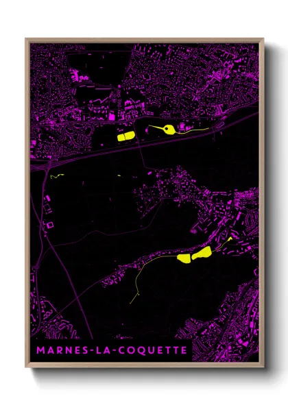 Une affiche de carte sur Marnes-la-Coquette