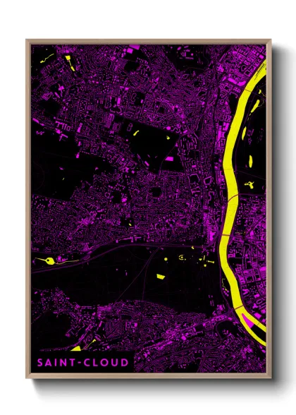 Une affiche de carte sur Saint-Cloud