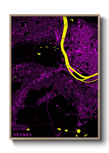 Une affiche de carte sur Sèvres