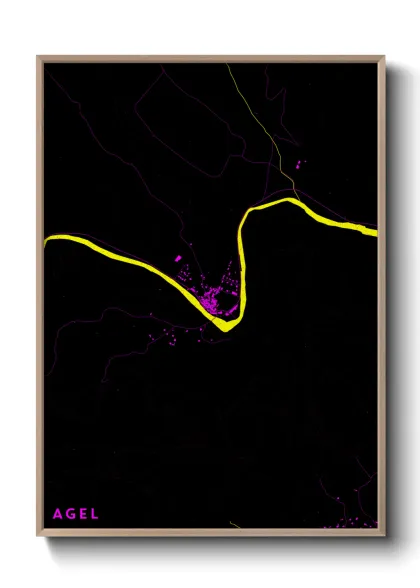 Une affiche de carte sur Agel