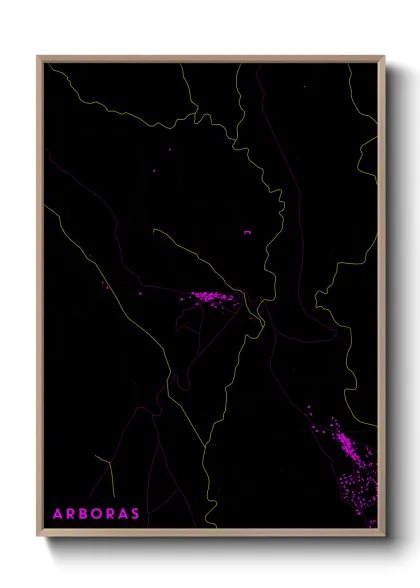 Une affiche de carte sur Arboras