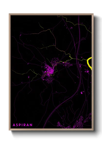 Une affiche de carte sur Aspiran