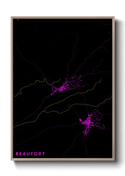 Une affiche de carte sur Beaufort