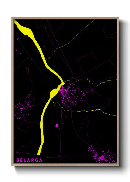 Une affiche de carte sur Bélarga