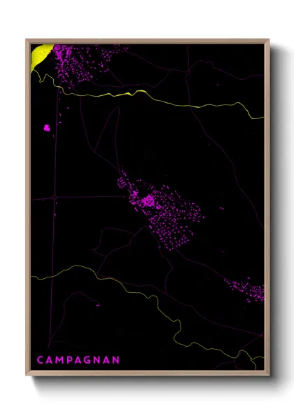 Une affiche de carte sur Campagnan