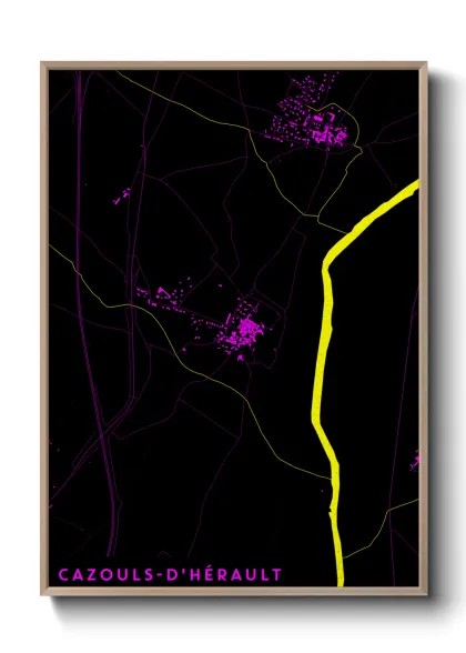 Une affiche de carte sur Cazouls-d'Hérault