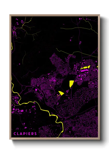 Une affiche de carte sur Clapiers