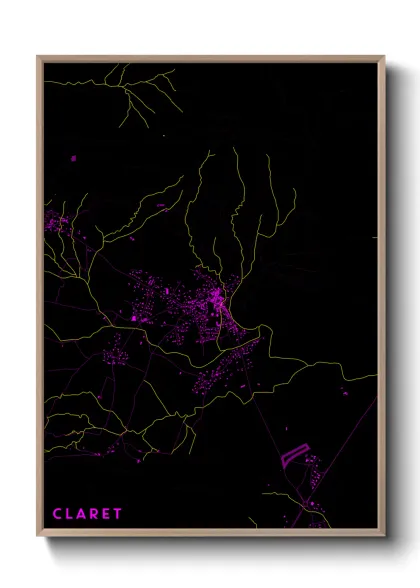 Une affiche de carte sur Claret