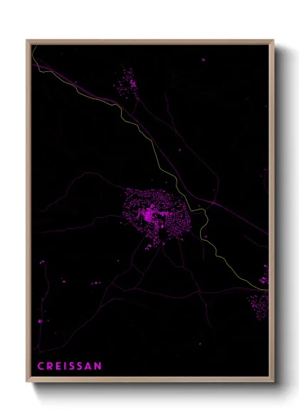 Une affiche de carte sur Creissan