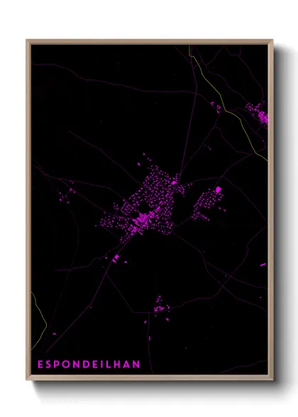 Une affiche de carte sur Espondeilhan